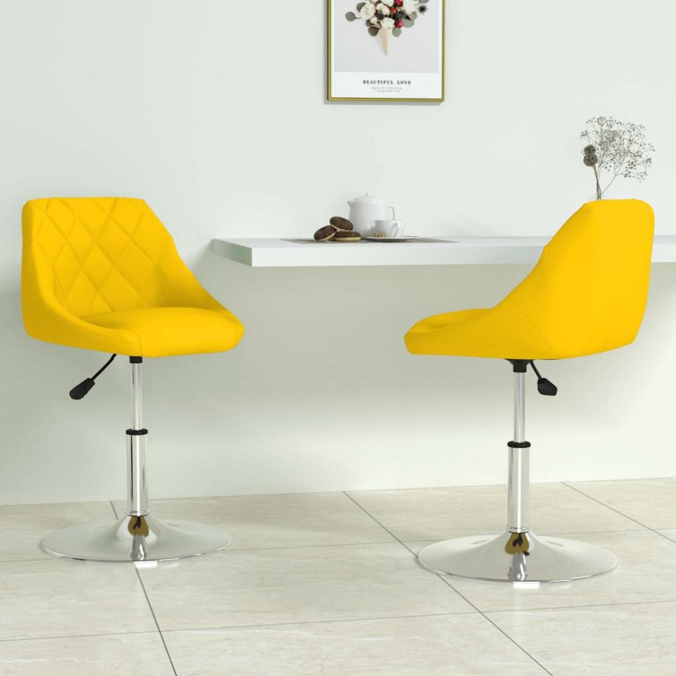 Sillas de comedor giratorias 2 uds terciopelo amarillo