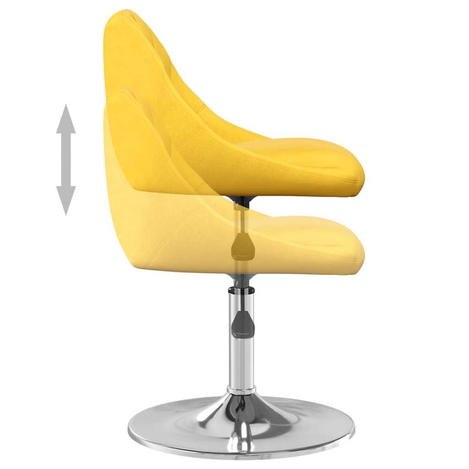 Sillas de comedor giratorias 2 uds terciopelo amarillo