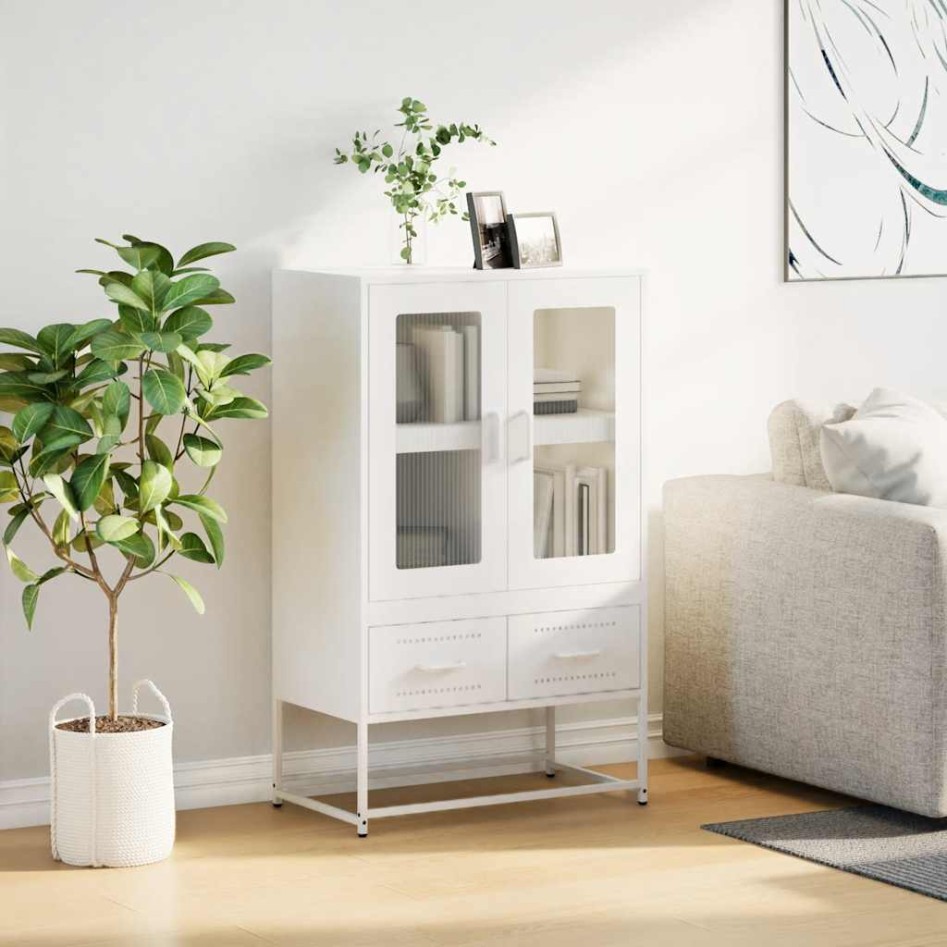 Aparador de acero blanco 68x39x111,5