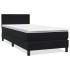 Cama box spring con colchón cuero sintético negro 90x210