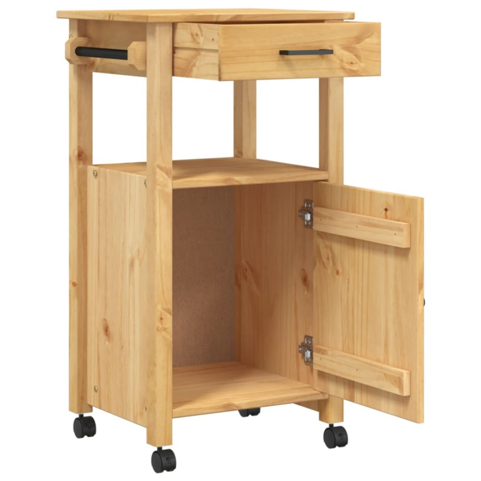 Carrito de cocina MONZA madera maciza de pino 48x40x90