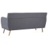 Sofá de 3 plazas tapizado de tela gris claro 172x70x82