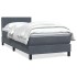 Cama box spring con colchón terciopelo gris oscuro 80x220