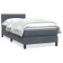 Cama box spring con colchón terciopelo gris oscuro 90x220