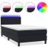 Cama box spring con colchón cuero sintético negro 80x220