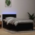 Cama box spring con colchón cuero sintético negro 80x220