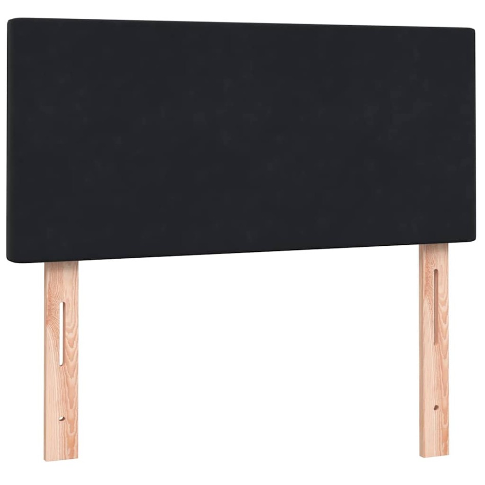 Cama box spring con colchón cuero sintético negro 80x220