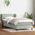 Cama box spring con colchón terciopelo gris claro 90x220