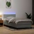 Cama box spring con colchón terciopelo gris claro 80x220