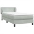 Cama box spring con colchón terciopelo gris claro 80x220