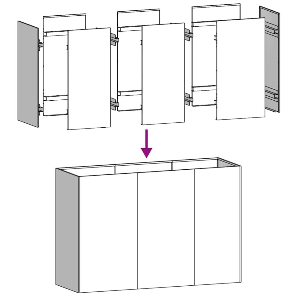 Jardinera de acero laminado en frío blanco 120x40x80