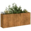Jardinera oxidada 200x40x80 cm acero corten