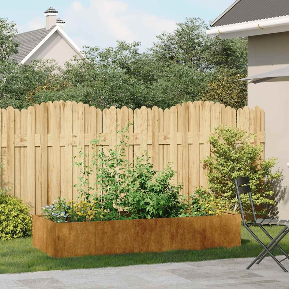 Jardinera oxidada 200x80x40 cm acero