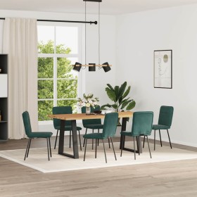 Sillas de comedor 6 unidades terciopelo verde