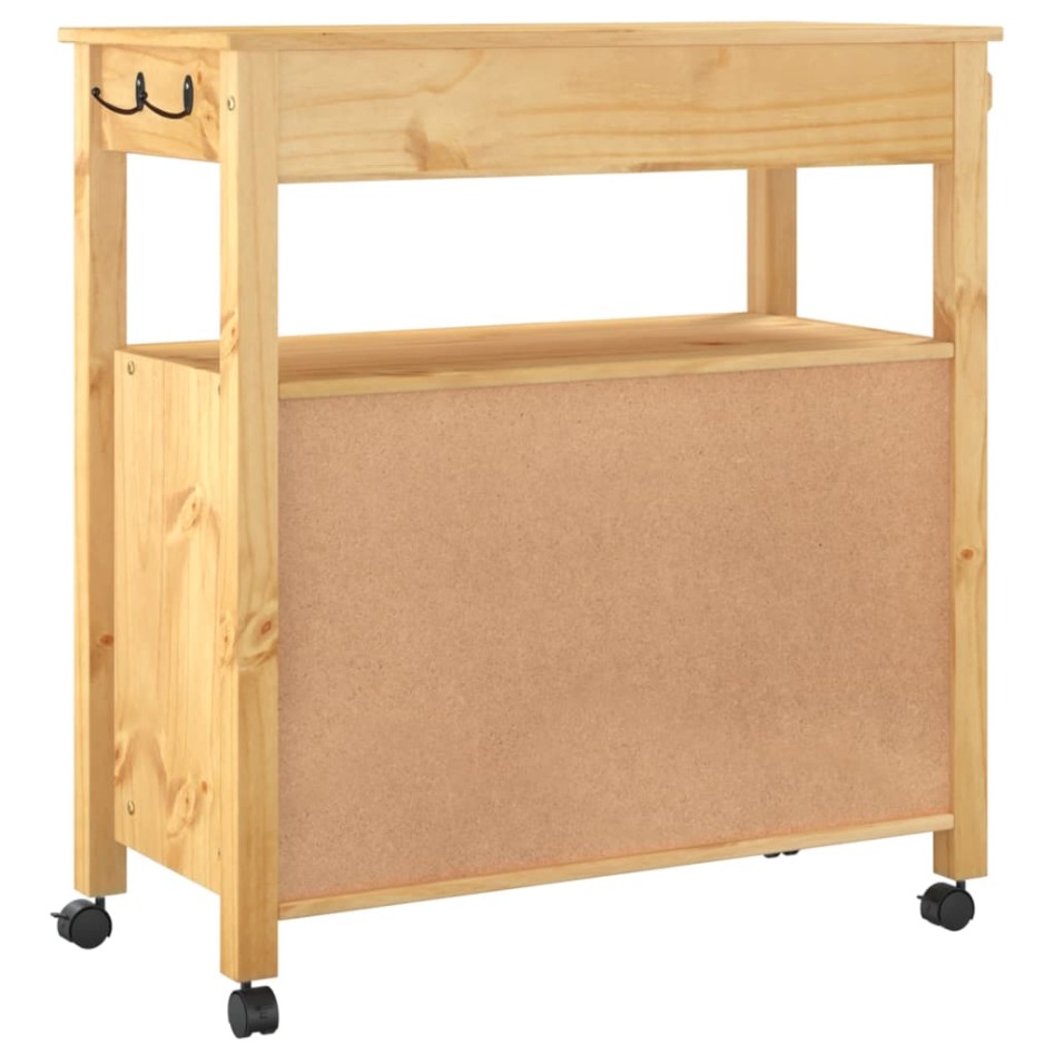 Carrito de cocina MONZA madera maciza de pino 84x40x90