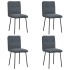 Sillas de comedor 4 unidades terciopelo gris