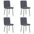 Sillas de comedor 4 unidades terciopelo gris