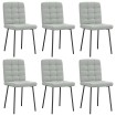 Sillas de comedor giratorias 6 uds terciopelo gris claro