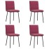Sillas de comedor 4 unidades terciopelo rojo