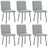 Sillas de comedor giratorias 6 uds terciopelo gris
