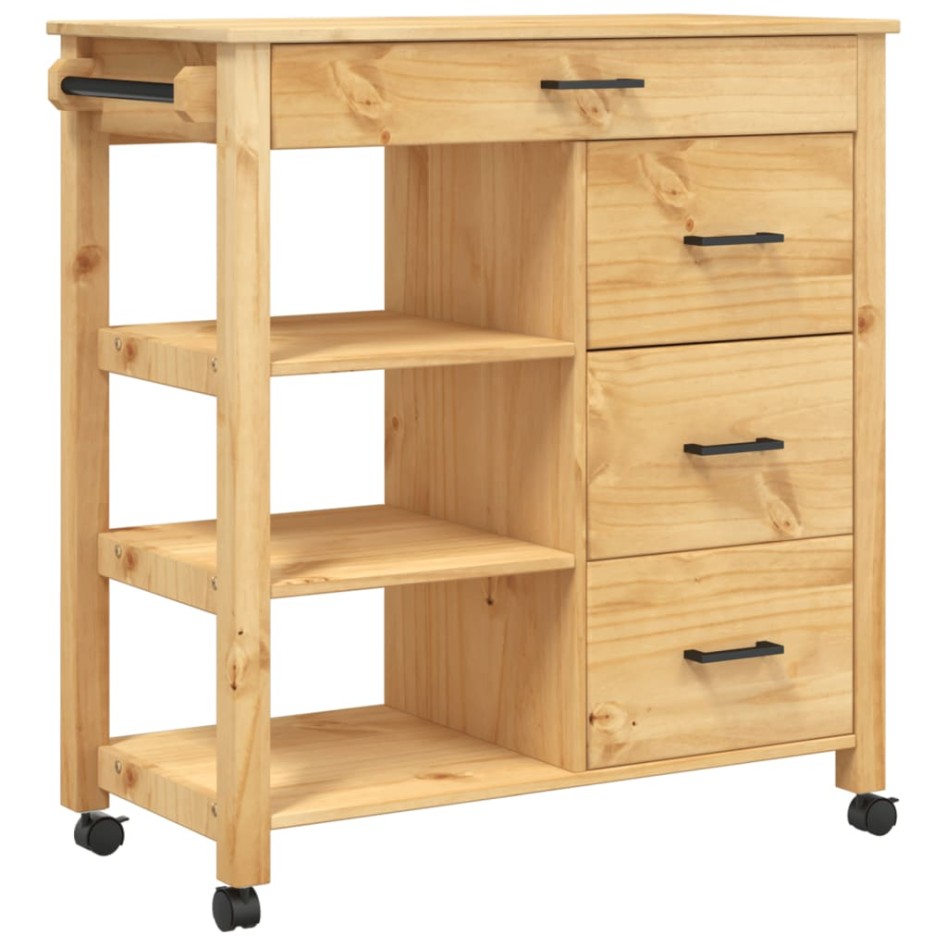 Carrito de cocina MONZA madera maciza de pino 84x40x90
