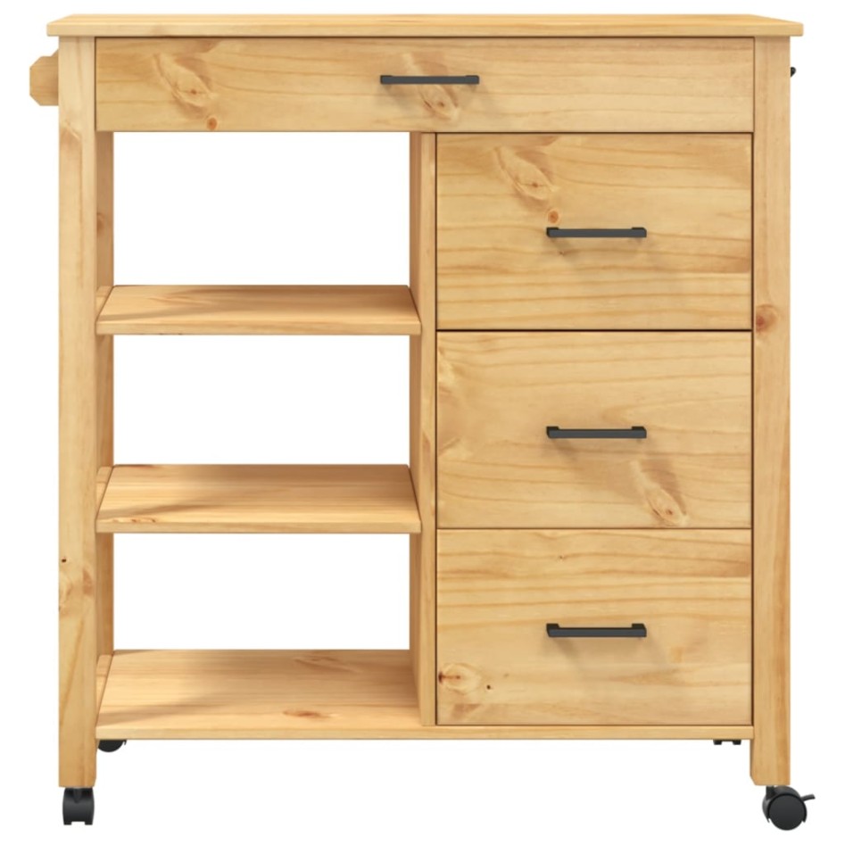 Carrito de cocina MONZA madera maciza de pino 84x40x90