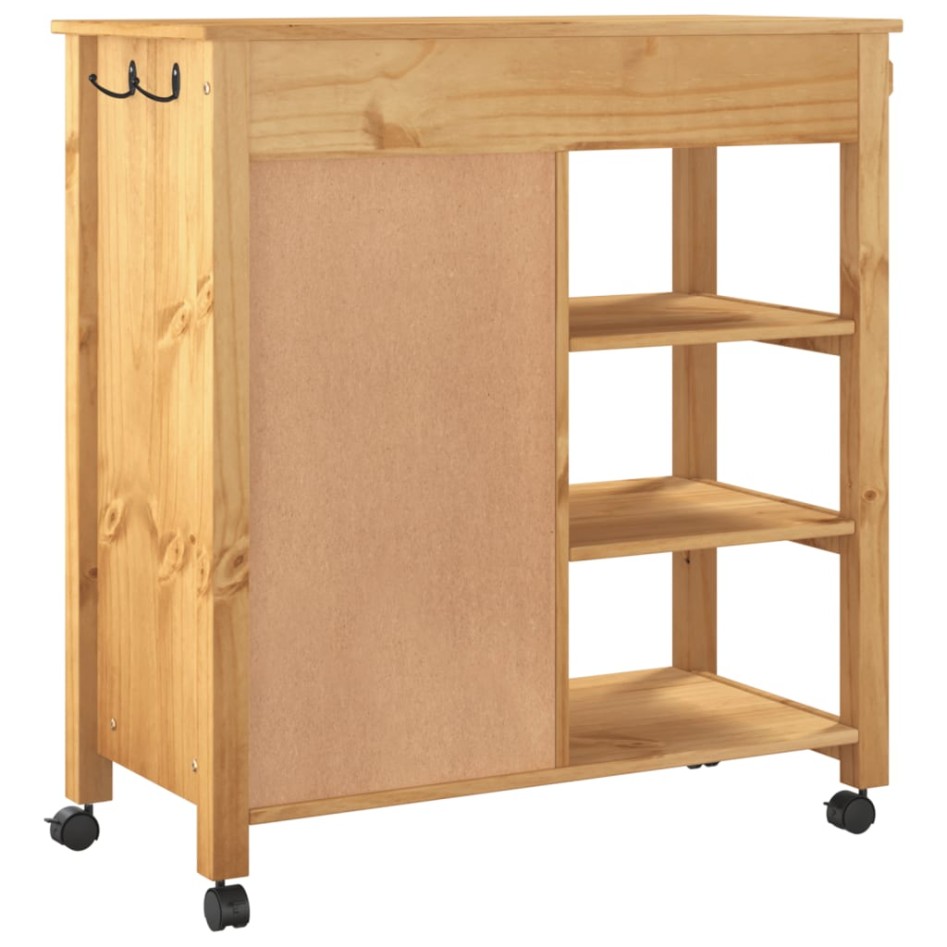 Carrito de cocina MONZA madera maciza de pino 84x40x90
