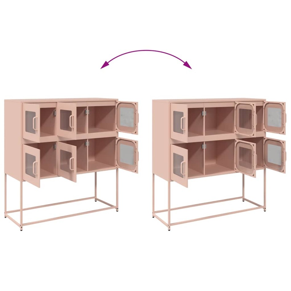 Aparador de acero laminado en frío rosa 100,5x39x107