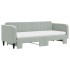 Sofá cama nido con colchón terciopelo gris claro 80x200