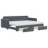 Sofá cama nido con cajones terciopelo gris oscuro 80x200