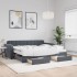 Sofá cama nido con cajones terciopelo gris oscuro 90x200