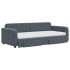 Sofá cama nido con cajones terciopelo gris oscuro 90x200