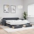 Sofá cama nido con cajones terciopelo gris oscuro 100x200
