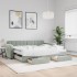 Sofá cama nido con cajones terciopelo gris claro 90x190