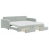 Sofá cama nido con cajones terciopelo gris claro 90x190