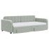 Sofá cama nido con cajones terciopelo gris claro 90x190