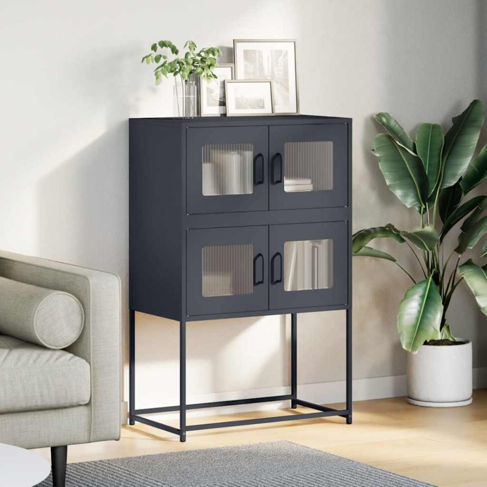 Aparador de acero gris antracita 68x39x107