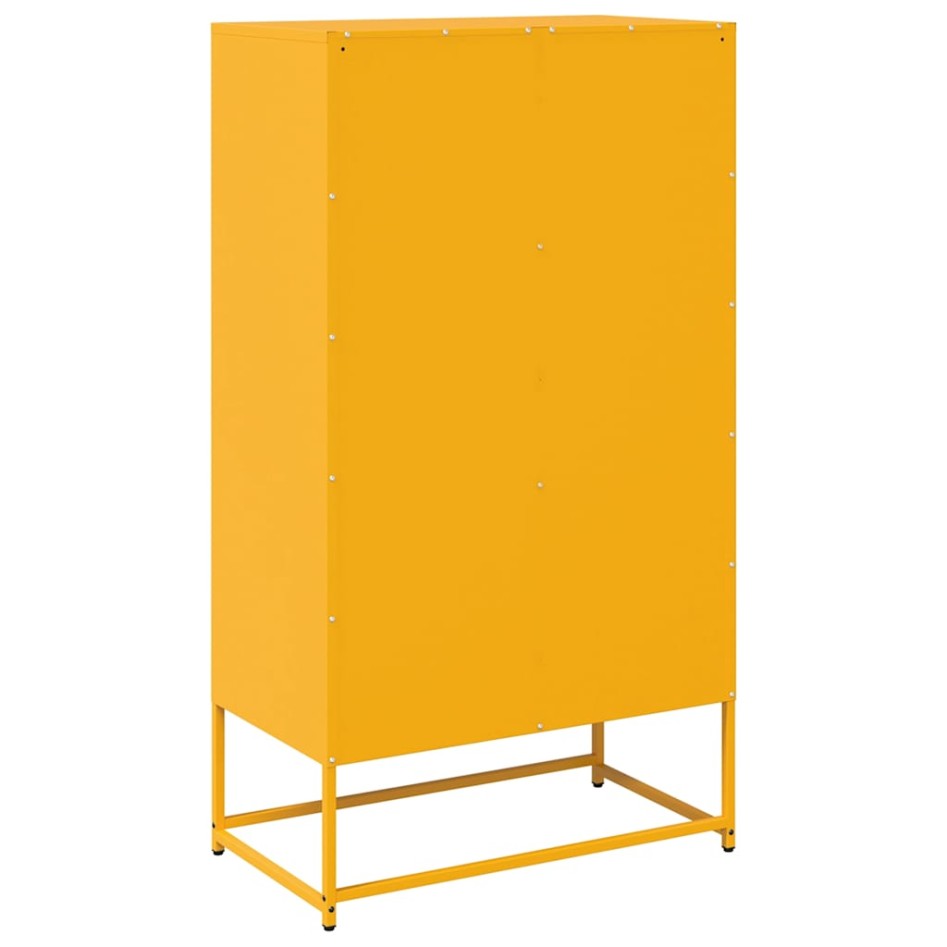 Aparador de acero amarillo mostaza 68x39x123