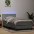 Cama box spring con colchón terciopelo gris claro 90x210