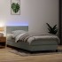 Cama box spring con colchón terciopelo gris claro 90x210
