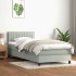 Cama box spring con colchón terciopelo gris claro 90x210