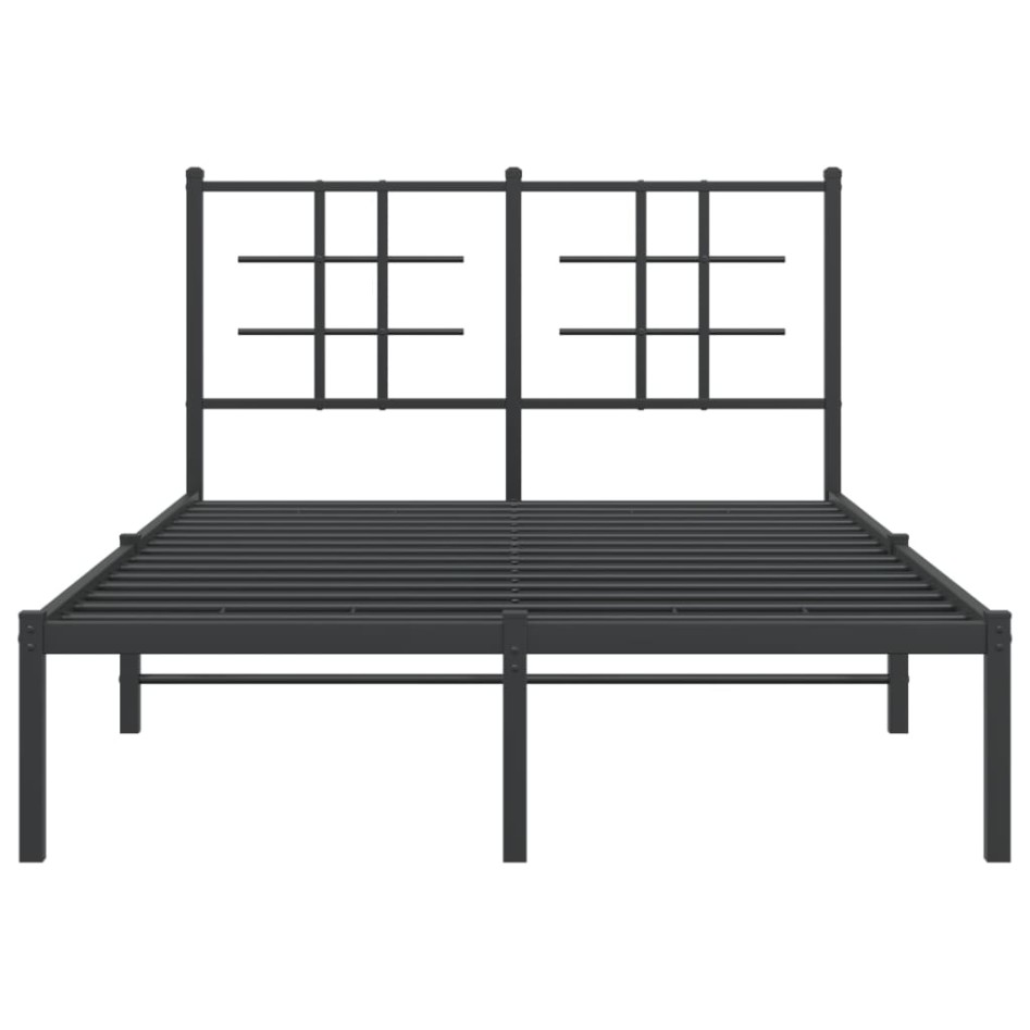 Estructura de cama con cabecero metal negro 120x190