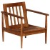 Sillón de cuero auténtico marrón con madera de