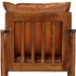Sillón de cuero auténtico marrón con madera de