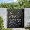Puerta de jardín diseño hoja de acero negra 105x106 cm