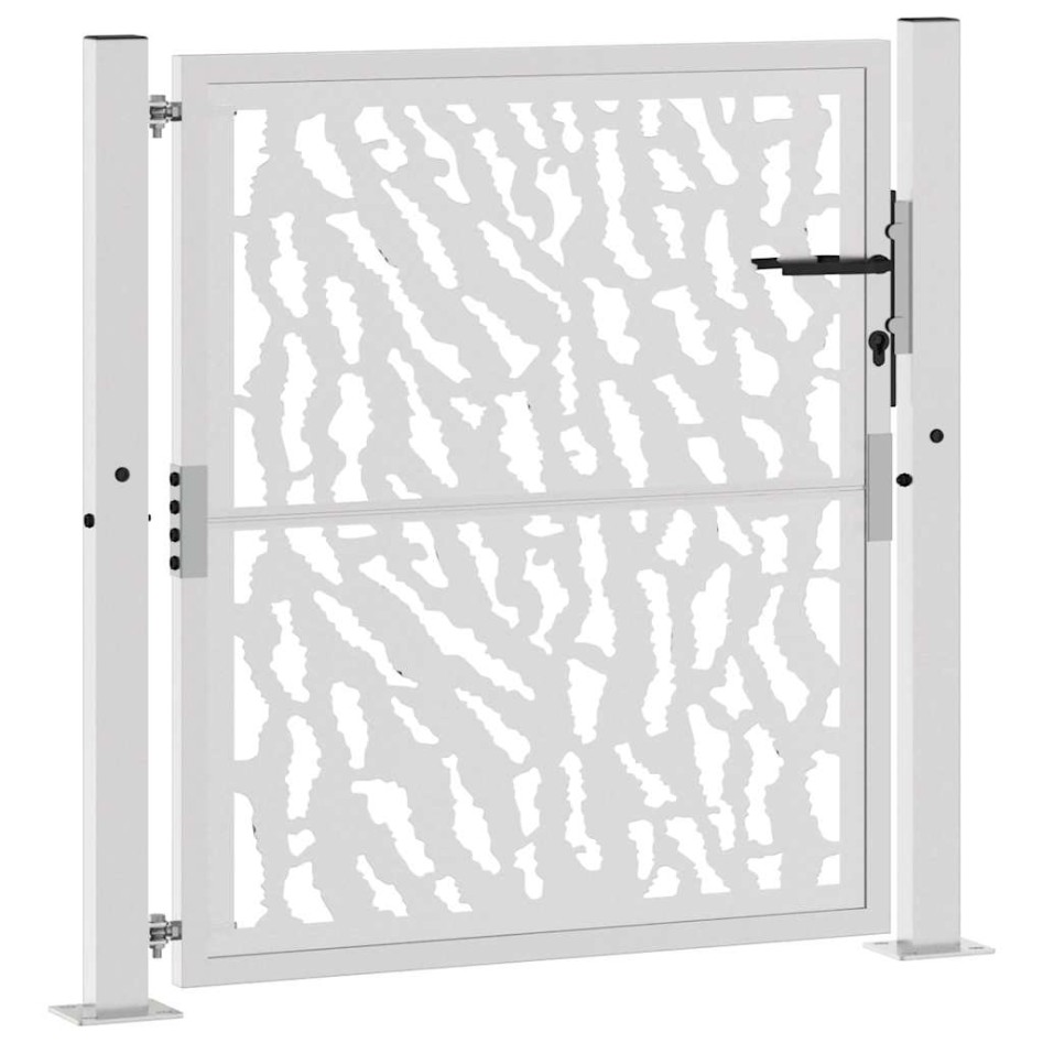 Puerta de jardín diseño con listón acero desgastado 105x105