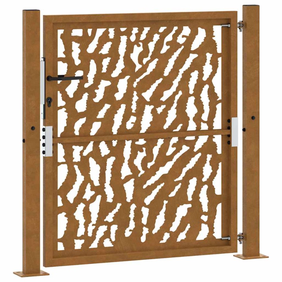 Puerta de jardín diseño con listón acero desgastado 105x105