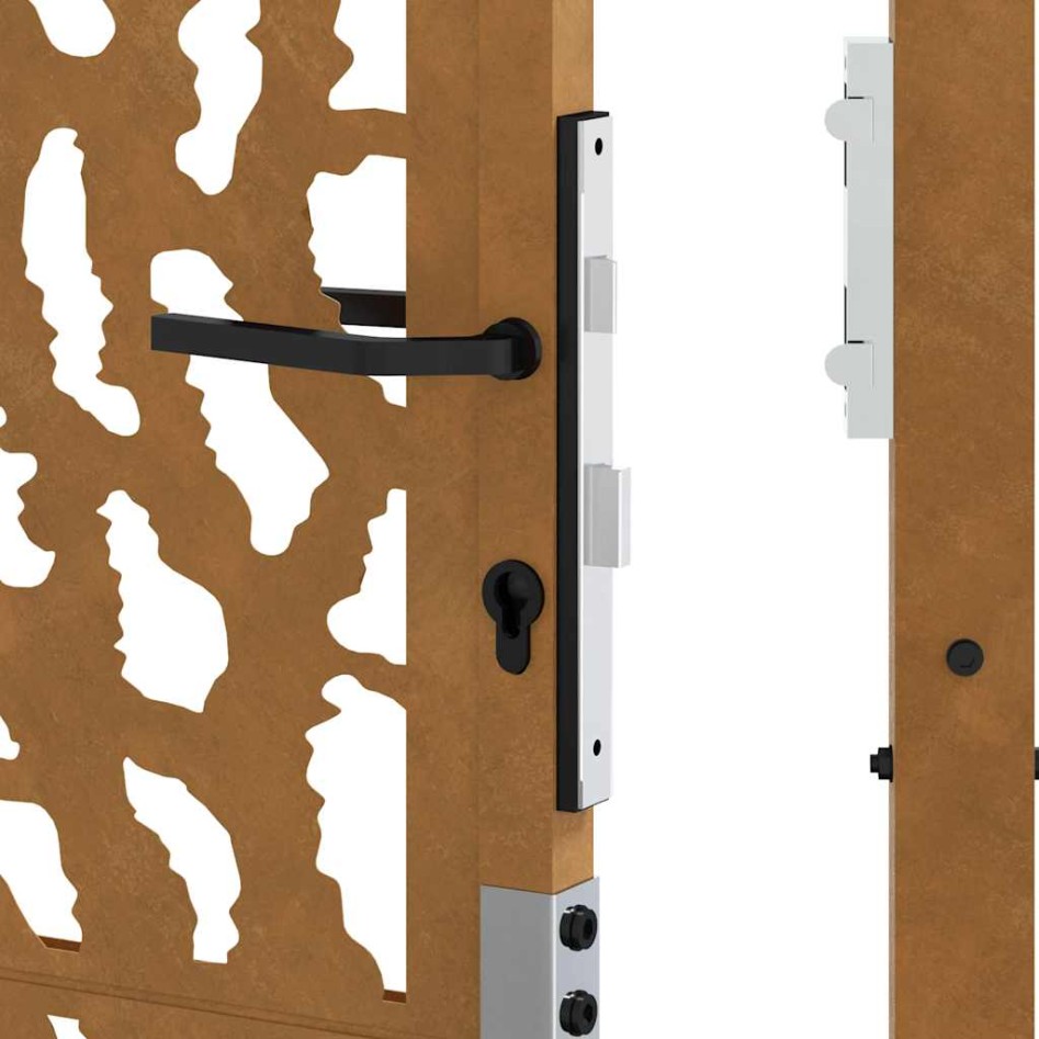 Puerta de jardín diseño con listón acero desgastado 105x105