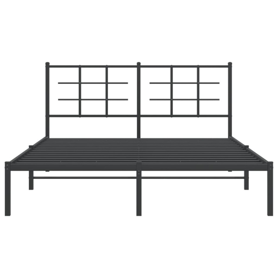 Estructura de cama con cabecero metal negro 160x200