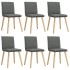 Sillas de comedor 6 unidades tela gris